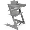 Stokke Seggiolone Stokke Tripp Trapp (Storm Grey) con vassoio Stokke (Storm Grey) - Include sedia Tripp Trapp e Baby Set 2 per bambini da 6 a 36 mesi - Regolabile e facile da pulire