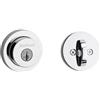 Kwikset 158 Milan Serratura a chiavistello, cromata lucida rotonda esterna con chiave, porta d'ingresso anteriore, resistente al pick-up SmartKey Rekey, bullone singolo cilindro, con protezione