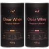 nu3 Clear Whey Tropical Refresh + Raspberry Refuel 2x420 g Polvere