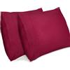 Lirex 2-Pack Federe per Cuscini, Morbido Spazzolato, Federe in Microfibra, Lavabile in Lavatrice, Senza Pieghe, Traspirante (Vino Rosso, 50 cm x 50 cm)