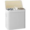 Comart - Portabiancheria Bamboo - 150 L Bianco - Cesto Bucato Salvaspazio
