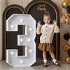 Mixifox 90cm Bianco Numeri Luminosi,3Anni Decorazioni,Decorazioni Compleanno,Numero Grande con LED,Decorazioni Festa Nozze 3 Anniversario,Numeri Luminosi Giganti Compleanno,Numero 3