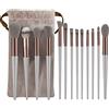 REEKNOKOL 13 pennelli per trucco, pennelli per fondotinta, set di pennelli per trucco professionale, pennello per fondotinta in setole morbide, pennello per cipria rosa, set di pennelli per ombretto (rosa)