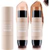 Erinde Contorno Evidenziatore Stick con Pennello -Bronzer Pen, Impermeabile Longwear Makeup(#01+#04)