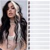 jooceebaby Extension Capelli Colorati Con Clip Bianco 12 pezzi 22 pollici Lungo Dritto Sintetiche Resistenti al Calore per Bambini Ragazze Donne Festival Feste Halloween Cosplay