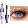HISUNBEN Mascara viola impermeabile, 10 ml, resistente all'acqua, a lunga durata, volumizzante, per Natale, Halloween, feste, matrimoni (Tubo bianco - Marrone)