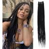 Mscat Extension dreadlock 24 pollici 10 Strands Black Soft Hippie Dreads 0,6 cm Width Synthetic Loc Extensions fatte a mano Reggae Style Crochet Braiding Hair