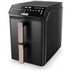 Princess Stack Friggitrice ad Aria, Doppia Friggitrice, 11,2 L, 3000 W, Design Verticale, Funzione Sync, Rivestimento senza PFAS, Nera, 01.182278.01.001