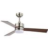 BEL AIR HOME - Ventilatore da soffitto con luce LED 20 W - 3 temperature colore 3000K/4000K/6500K - Motore DC silenzioso 6 velocità - Telecomando incluso - Ciliegio/Noce, Metallo