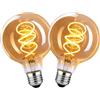 KANQIAO Lampadina Edison Vintage E27, Lampadina E27 Dimmerabile G80 4W Lampadine LED retrò Decorativa Antica Ideale per Nostalgia e Illuminazione retrò nel Bar Caffetteria di Casa, ambrato- 2 pezzi（HPS3PBT4）
