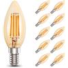 ehomeled Lampadina Filamento LED E14, 6W Equivalenti a 55W, 720Lm, C35 a Candela，Luce Bianca Calda 2300K, Confezione da 10 Pezzi
