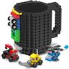 DAYMOO Build-on Bricks - Tazza da caffè, tazze divertenti, creative, fai da te, per bambini, idea regalo per uomini e bambini, colore: Nero