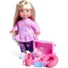 Simba Evi Love Travel Fun - Bambola mobile con valigetta apribile e accessori, 12 cm, dai 3 anni in su