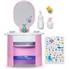 BABY born Lavabo per bambole da 36 e 43 cm con spazzolino e dispenser sapone, funziona con acqua, non necessita batterie