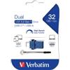 Verbatim - Memoria USB 3.0 Store 'N' Go Dual Drive - USB-A - USB-C - 32 GB - 49966 (unità vendita 1 pz.)