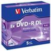 Verbatim - Scatola 5 DVD+R Dual Layer - serigrafato Jewel Case - 43541 - 8,5GB (unità vendita 1 pz.)