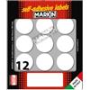 MARKIN Etichette adesive tonde - in carta - permanenti - diametro 34 mm - 12 et-fg - 10 fogli - bianco - Markin (unità vendita 1 pz.)