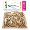 DECO Mollettine mini - in legno - colore naturale - 25 mm - Deco - conf. 50 pezzi (unità vendita 1 pz.)