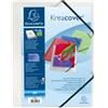 EXACOMPTA Cartella 3 lembi con elastico angolare Kreacover - A4 - dorso 1,5 cm - PP - bianco trasparente - Exacompta (unità vendita 1 pz.)