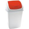 Medial Pattumiera con coperchio basculante Rif - 44x33x68 cm - 50 L - bianco-rosso - Medial (unità vendita 1 pz.)