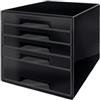 LEITZ Cassettiera Drawer Cabinet Cube 5 - 28,7 x 27 x 36,3 cm - nero - Leitz (unità vendita 1 pz.)