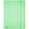 FAVORIT Cartella 3 lembi con elastico Pastel - 24 x 33cm - dorso 1 cm - PP - smeraldo - Favorit (unità vendita 1 pz.)