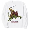 Masters of the Universe: Revelation I Padroni dell'universo: Revelation He-Man e Battle Cat Felpa, Unisex per Adulti, Bianco, M