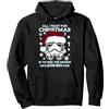 Star Wars Testo di Star Wars Trooper Trova i droidi per Natale Felpa con Cappuccio, Unisex per Adulti, Navy, M