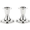 EDZARD Set di 2 portacandele con bordo in perla (h 7 cm) placcati in argento - Portacandele per la decorazione della tavola - Luce del vento, per candele a bastoncino, con protezione antitarlo