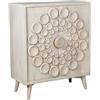 DRW Credenza in Legno con 2 Ante con Rosette in Beige 105x89x42 cm