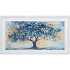 DRW Quadro tela con albero in blu 62,5 x 112,5 x 3,3 cm