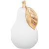 DRW Figura di Una Pera in Ceramica in Bianco Sabbia e Oro 37x23x23 cm