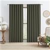 KEQIAOSUOCAI Tende oscuranti verde oliva scuro, lunghe 228,6 cm, set di 2 pannelli, in finto lino, testurizzato, oscuranti, isolamento termico, riduzione del rumore, per camera da letto e soggiorno,