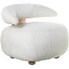 DRW Poltrona in Tessuto con Gambe in Legno Beige e Rovere Naturale 63 x 77 x 77 cm