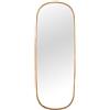 DRW Specchio da Parete Ovale con Base in Legno Dorato, 60 x 160 x 4 cm