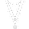 BONNYBIRD® Collana Multifilo Donna Argento Estiva Acciaio Chirurgico Inossidabile Inox Anallergici Senza Nichel Free Gioielli Impermeabile a Più Fili Delicata Piastrine Ciondolo