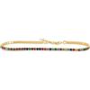 Remo Gammella Bracciale Uomo Donna Tennis Argento 925 con Zirconi - Dimensioni 2 mm - Misura regolabile da 17 a 20 cm - Colore a scelta (Oro Giallo / Zirconi Rainbow)