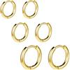 AoedeJ G23 Titane Nero/Grigio Acciaio/Oro Creole 18G Piccole Creole Huggie 8 mm/10 mm/12 mm Cartilagine per Orecchie Sensibili per Più Piercing Gioielli Stack di Orecchini in Cartilagine, Titanio