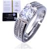 Halukakah Anello in Argento Sterling per Uomo con Pietra di Moissanite da 1 Carato e Certificato,Gioiello di Lusso da 2,0ct,Regolabile,Regalo Senza Tempo per Compleanno,Anniversario - Voti Senza Tempo