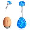 limerencia 14G Piercing Ombelico Titanio, Navel Piercing Ipoallergenico Piercing Medico Ombelico Interno con Teardrop Opal CZ per Donne