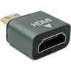 PNGKNYOCN Adattatore Mini HDMI a HDMI con forma a U 8K, adattatore Mini HDMI maschio a HDMI femmina con luce LED, 180 gradi con angolo verso l'alto, versione 48Gbps 2.1 (2-Pack) (Up
