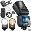 Godox V1 MID C Flash per Canon EOS, Speedlite a testa rotonda da 55Ws, ottica 24mm, oltre 650 lampi, TTL/HSS 1/8000s, flash da viaggio V1MID per CANON R RP R5 R6 R5 Mark II 90D R6 Mark II 750D