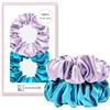 townssilk Seta Scrunchie - Set di 2 pezzi, 100% seta di gelso 6A/22 Momme, certificato Oeko-Tex, delicato sui capelli e voluminoso, elastico senza impronte. Lavender&BahamaBlue