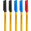 Staedtler Penne a sfera sottili da 0,3 mm, 430, con inchiostro nero, blu e rosso, confezione da 5