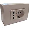 vidoelettronica Cassetta Elettrica pronta all'uso con presa bipasso shuko per incasso e con supporto esterno (con cassetta da esterno 503 colore bianco)