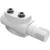 Heilmetz Valvola per Radiatore, Valvola Termostatica Angolare, Kit Multiblocco per Radiatore con Controllo della Temperatura, Bianco, 1 set