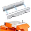 ZRUEWOT Ganasce magnetiche per morsa 150 mm - Ganasce protettive in alluminio con scanalatura a V, antiscivolo e resistenti, accessori da banco per lavori di precisione su metallo, legno e fai-da-te