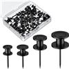 Uniclife 40 Pcs Puntine da Disegno, Portaquadri a Doppia Testa, 4 Misure di Puntine per Parete, Chiodi per Appendere Quadri, Ganci Lunghi per Parete per Quadri Cornici Arazzi e Decorazioni, Nero