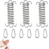 VIDSTW 3 Pezzi Molle di Trazione con Gancio Set di Molle per Tenda a Vela Molla Doppia Fibbia Inossidabile Ganci Tende da Sole Tende con Ganci Riutilizzabile per Campeggio All'aperto