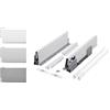 cyclingcolors 2x Cassetto completo con guide + pannello + supporto anteriore e posteriore + coperchio viti Binari scorrevoli mobili cucina, altezza 204mm, lunghezza 270mm, bianco, reling quadrato